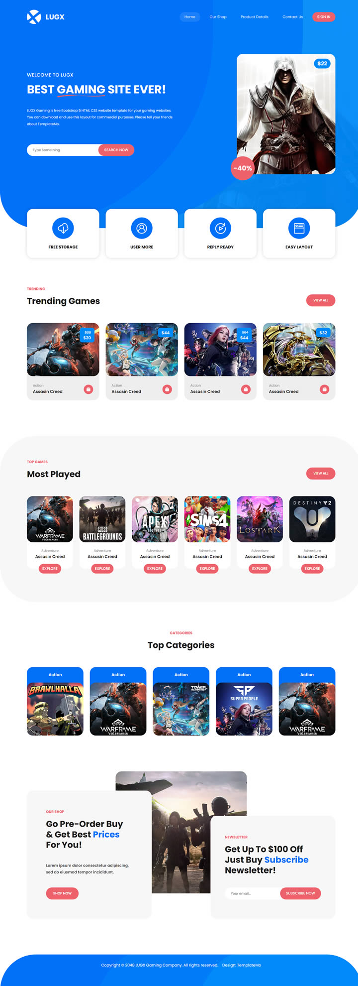 Top Notch Gaming Website Templates 2020 - TemplateMag