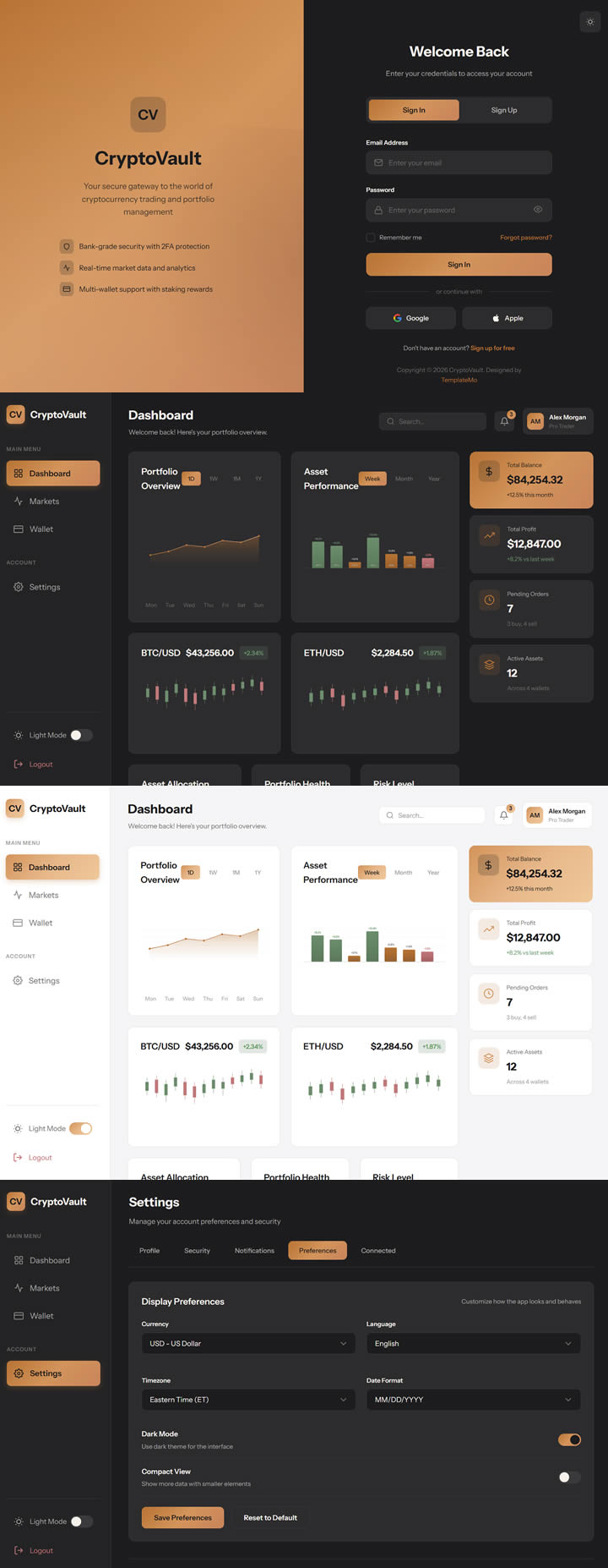 templatemo 609 crypto vault