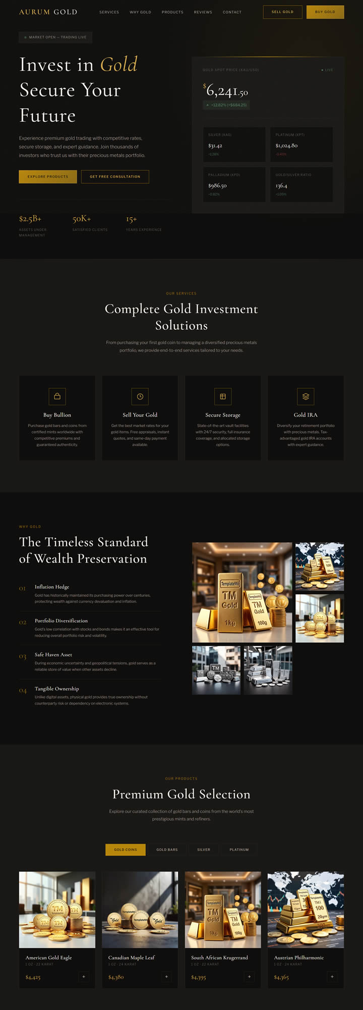 templatemo 610 aurum gold