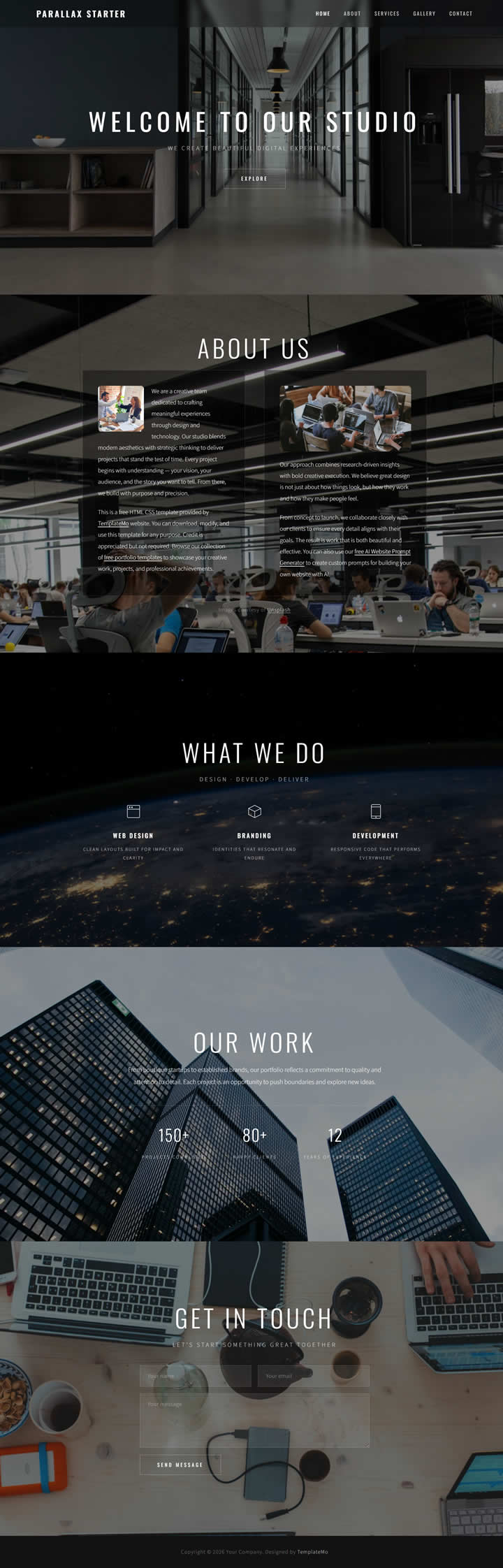 templatemo 612 parallax starter