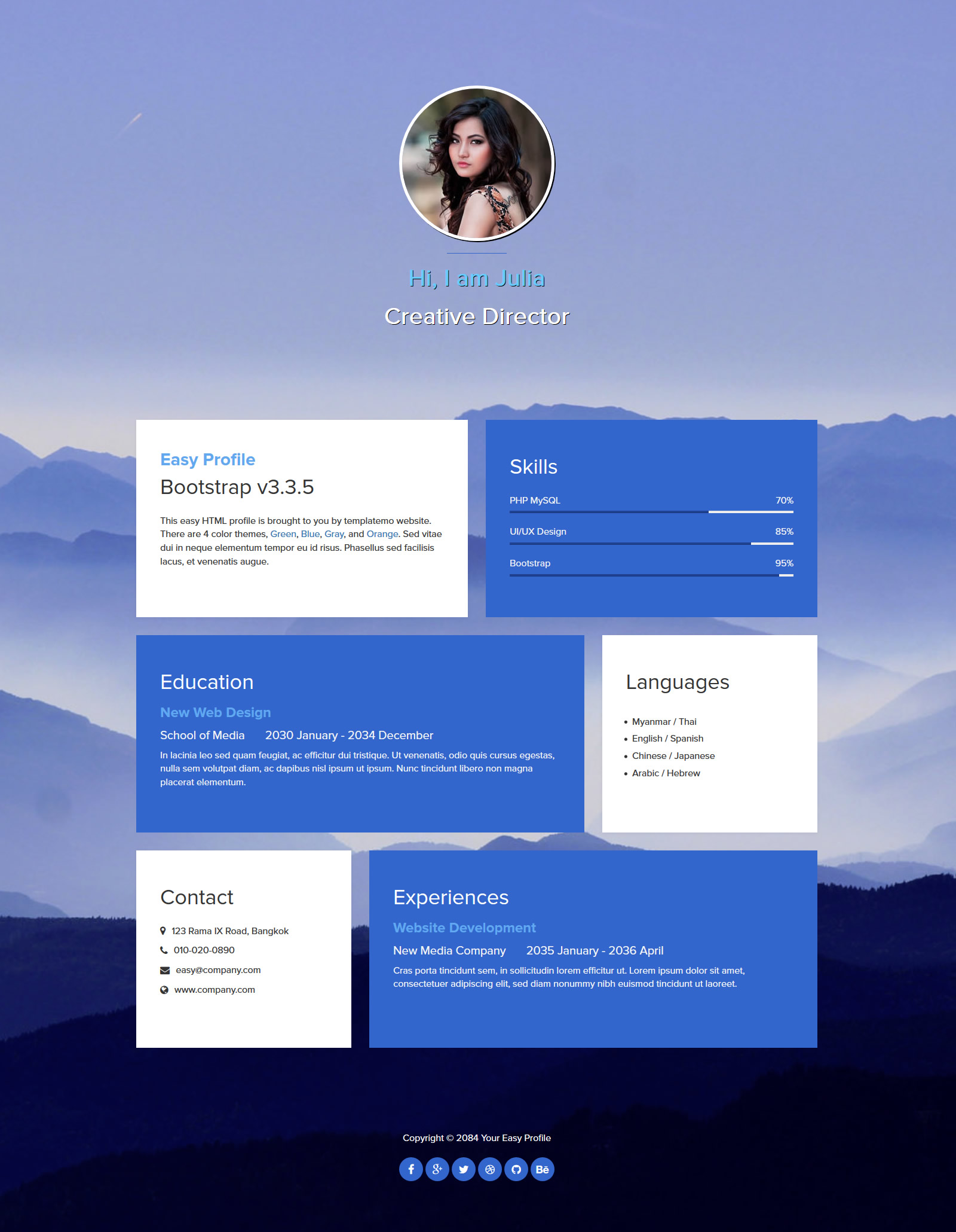 user profile html css template free download