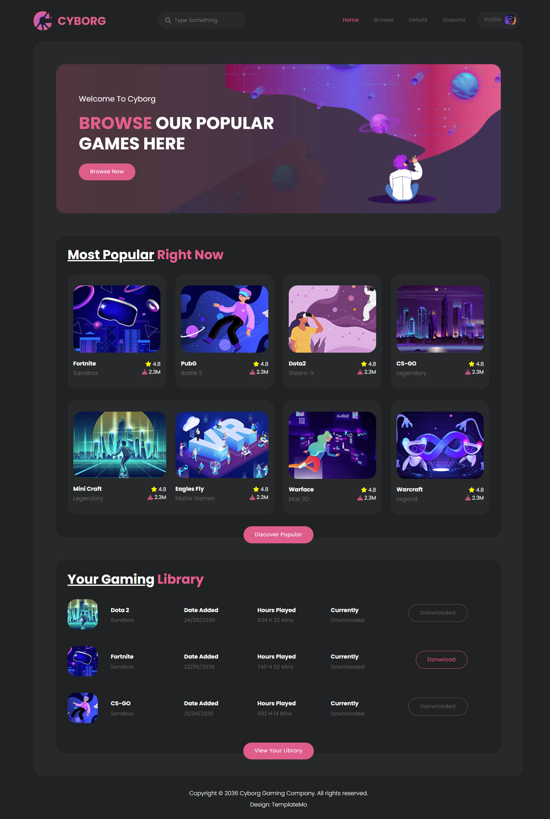 Free Template 579 Cyborg Gaming