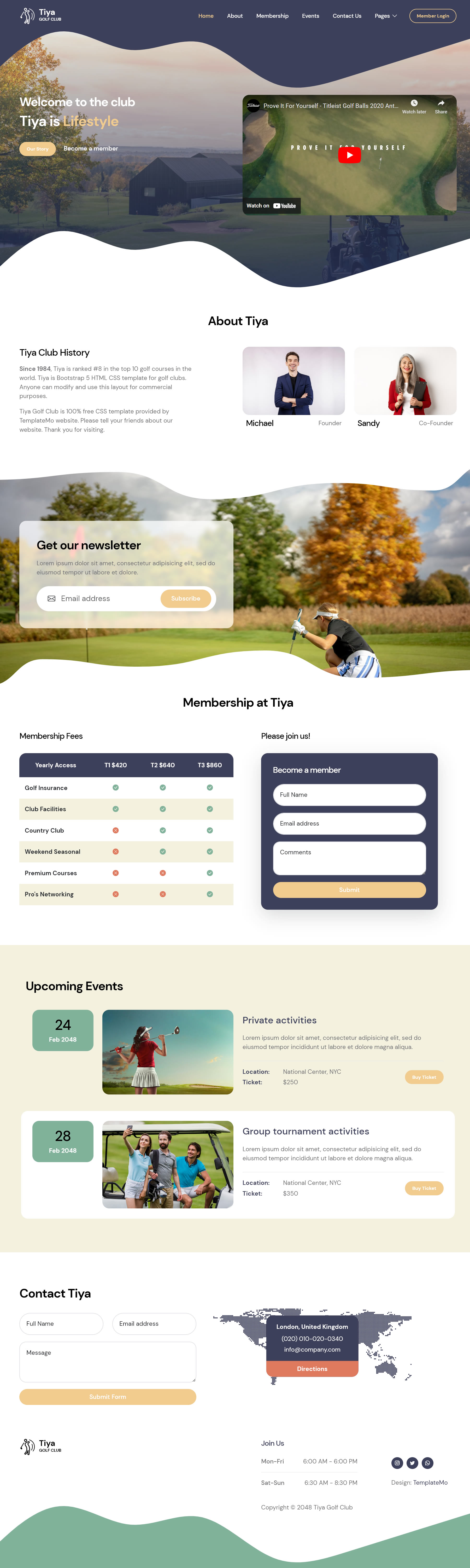 Free Template 587 Tiya Golf Club