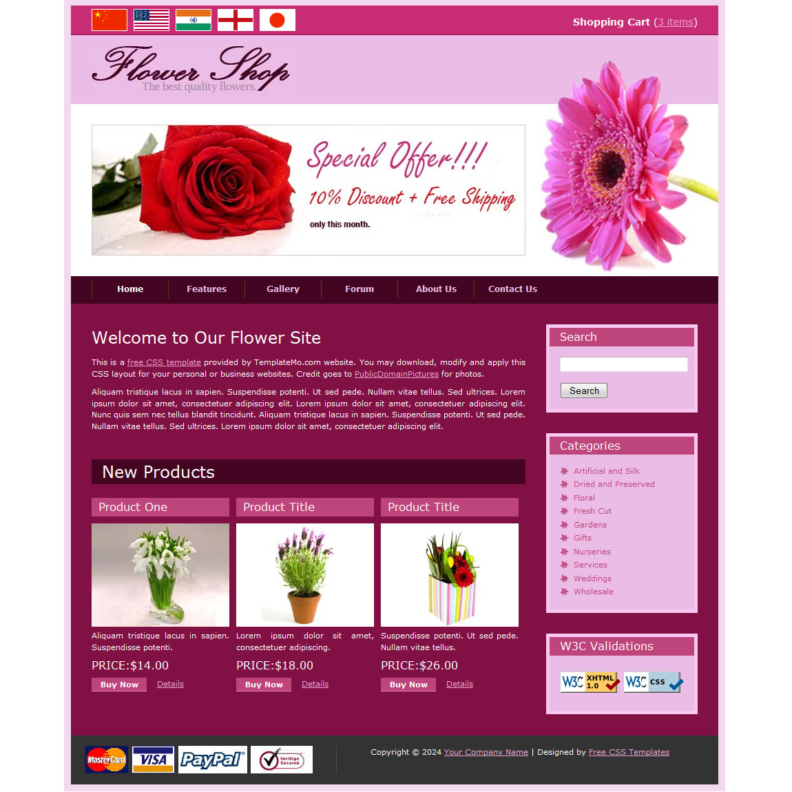 Free Template 076 Flower Shop