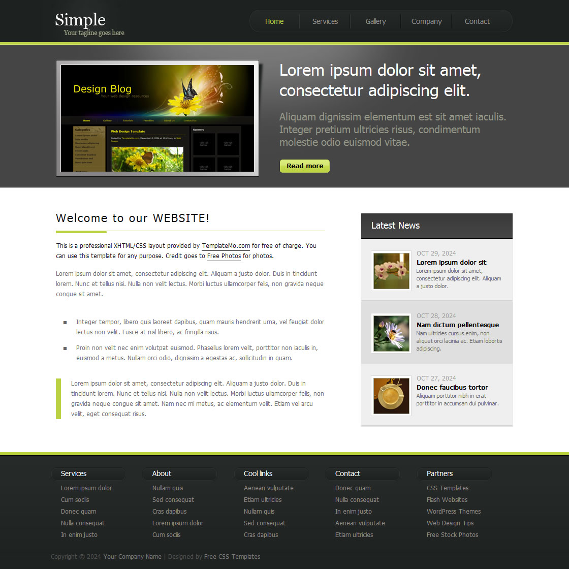 simple website template html css