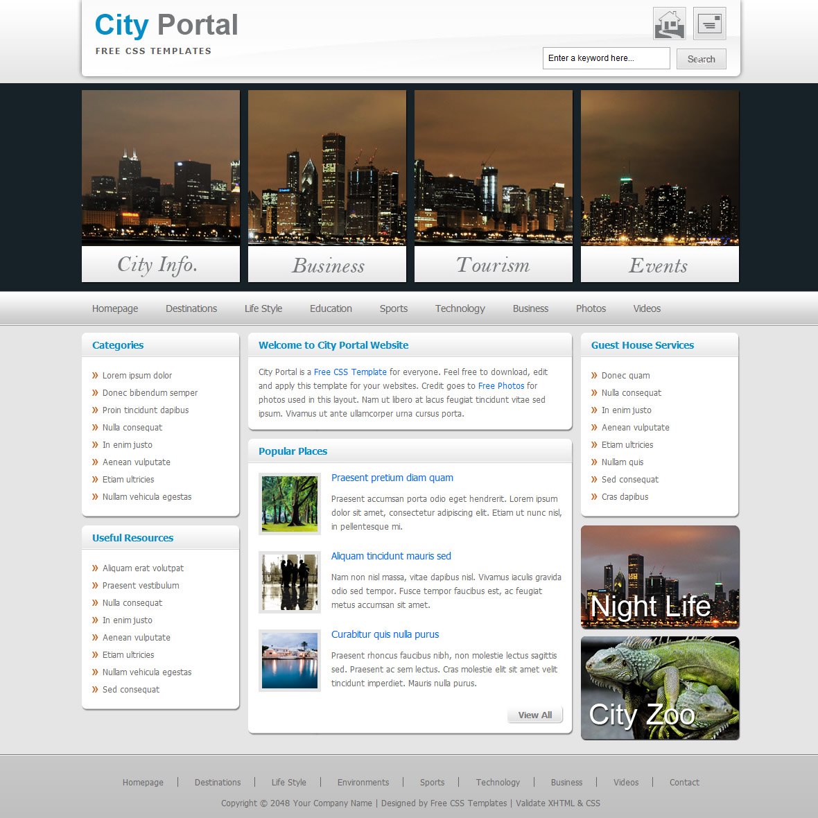 Free Template 230 City Portal