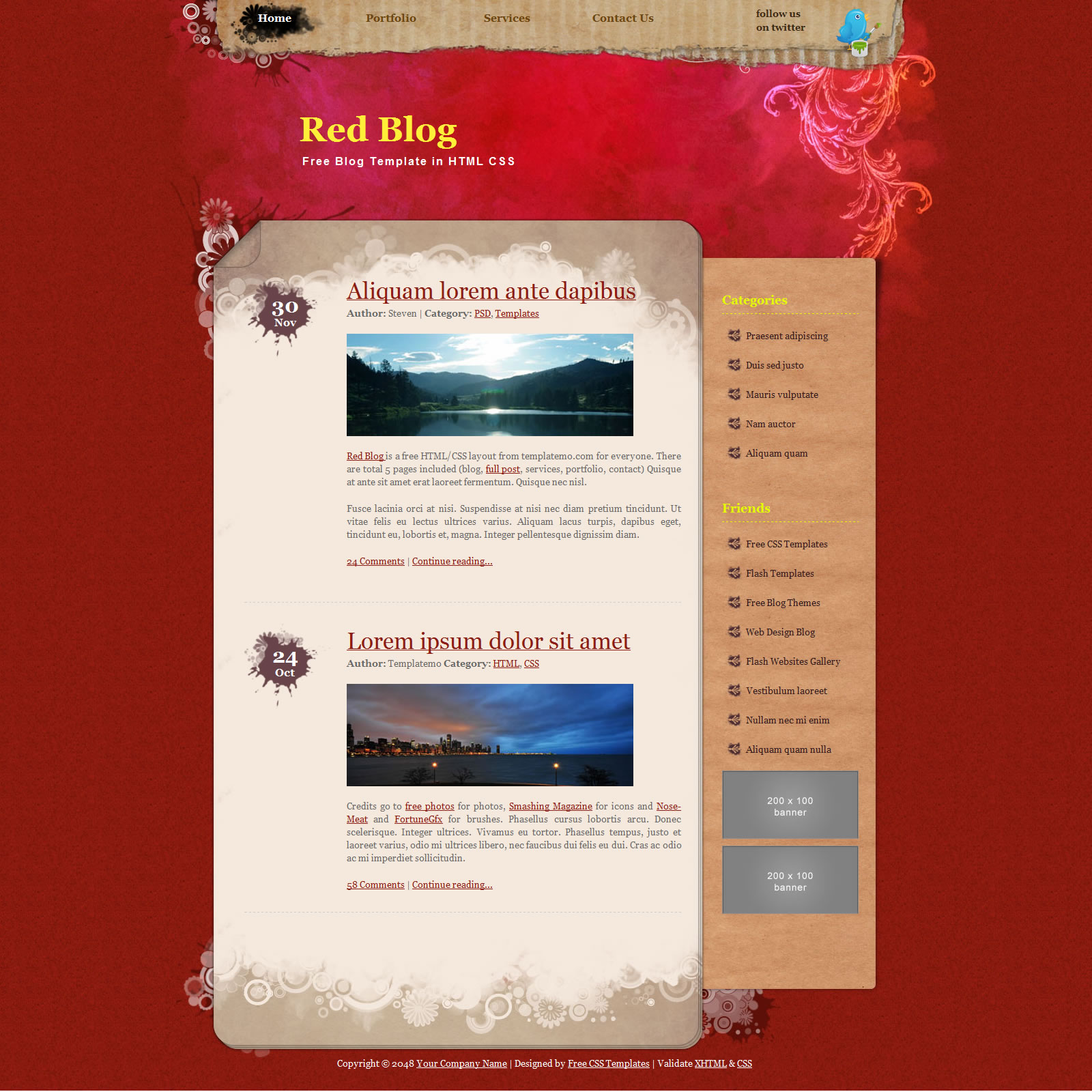 blog css templates free