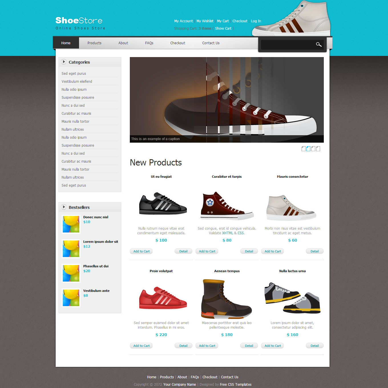 Footwear Website Template Free - Printable Templates