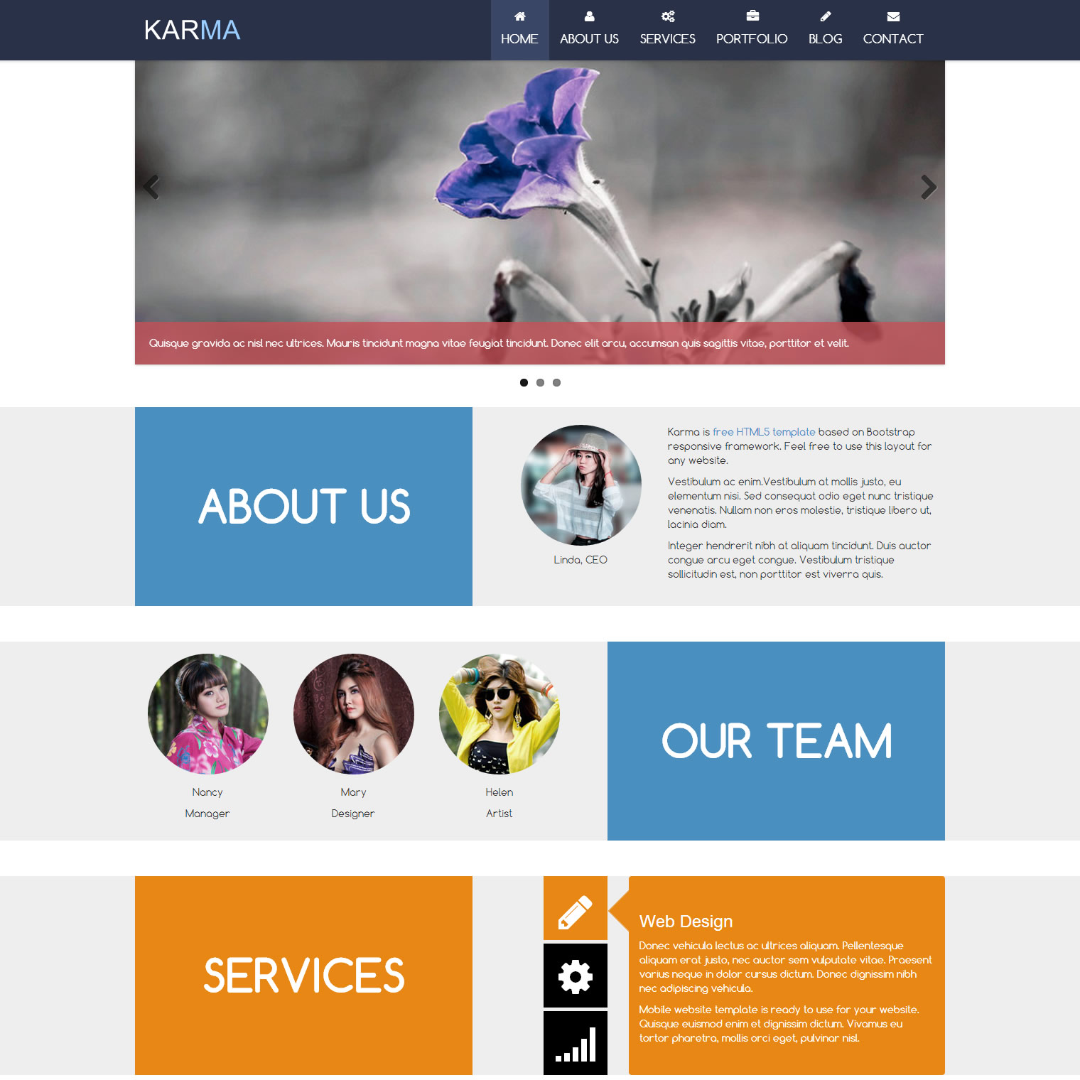 Karma - Clean and Modern Website Template - TutorialChip