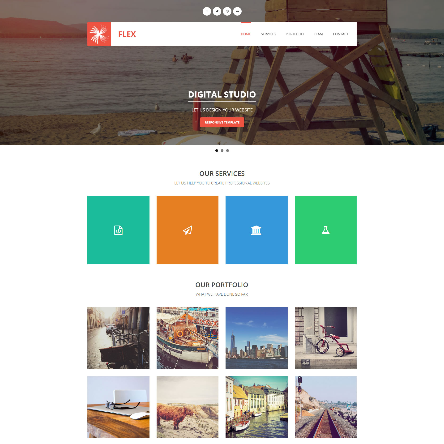 wordpress theme responsive flexible page layout