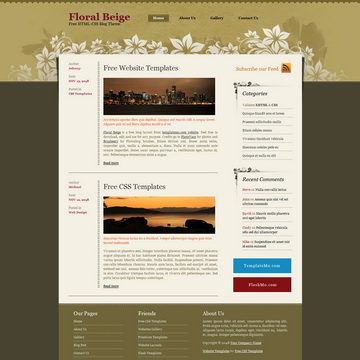 Floral Beige Template