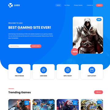 Game Store Website Templates